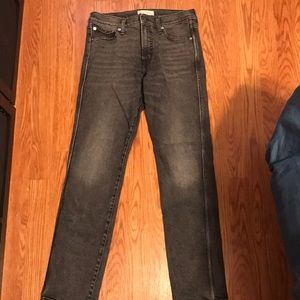 Gap High Rise Slim Straight Dark Grey Jeans sz 31